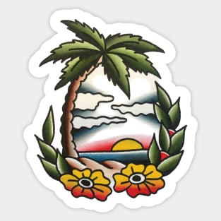 Paradise Beach Tattoo Design Sticker